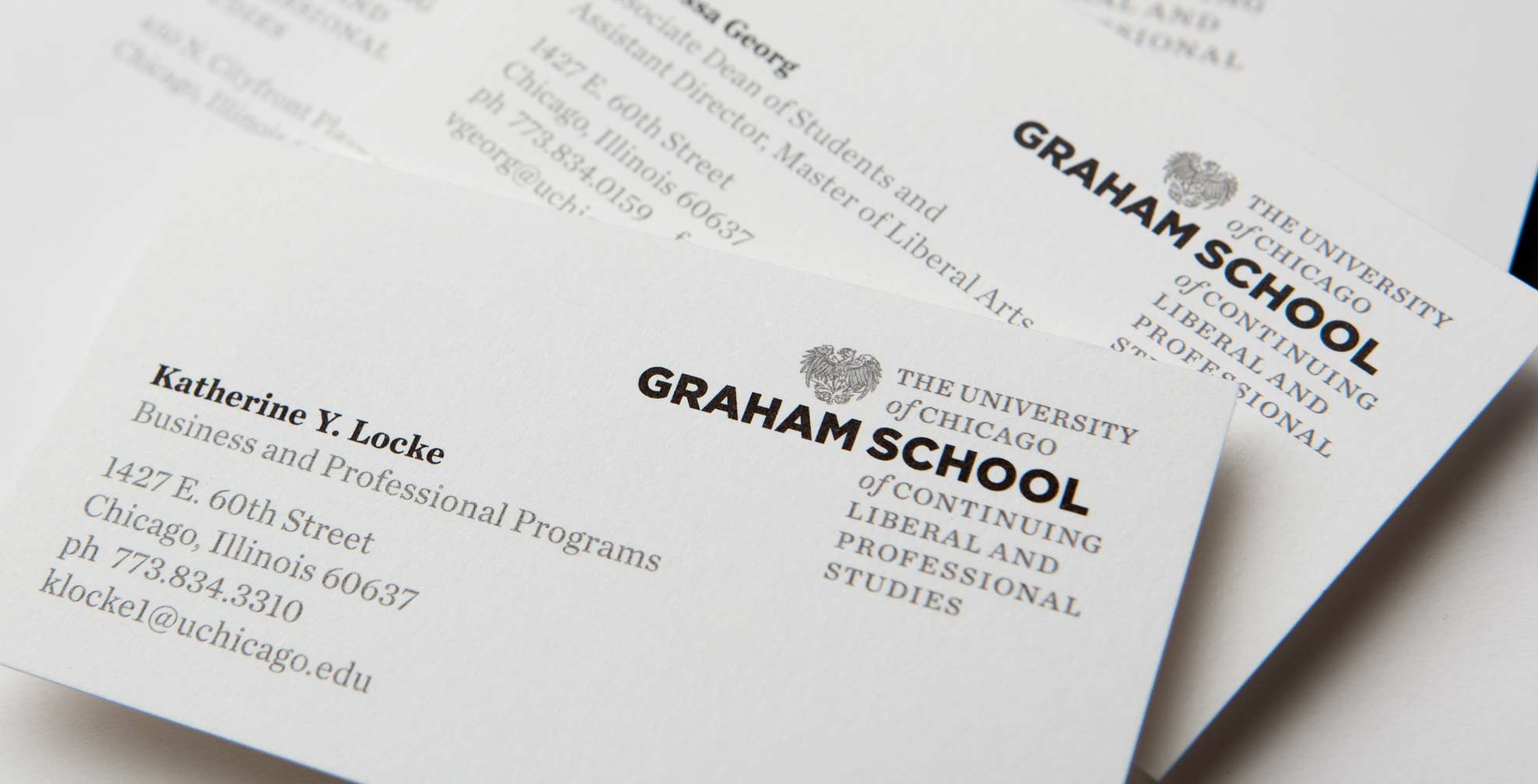 university-of-chicago-graham-school_business-cards.jpg Art Direction by: Bart Crosby, Crosby Associates